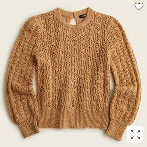 J. Crew tan sweater balloon-sleeve cable knit Jcrew J.Crew